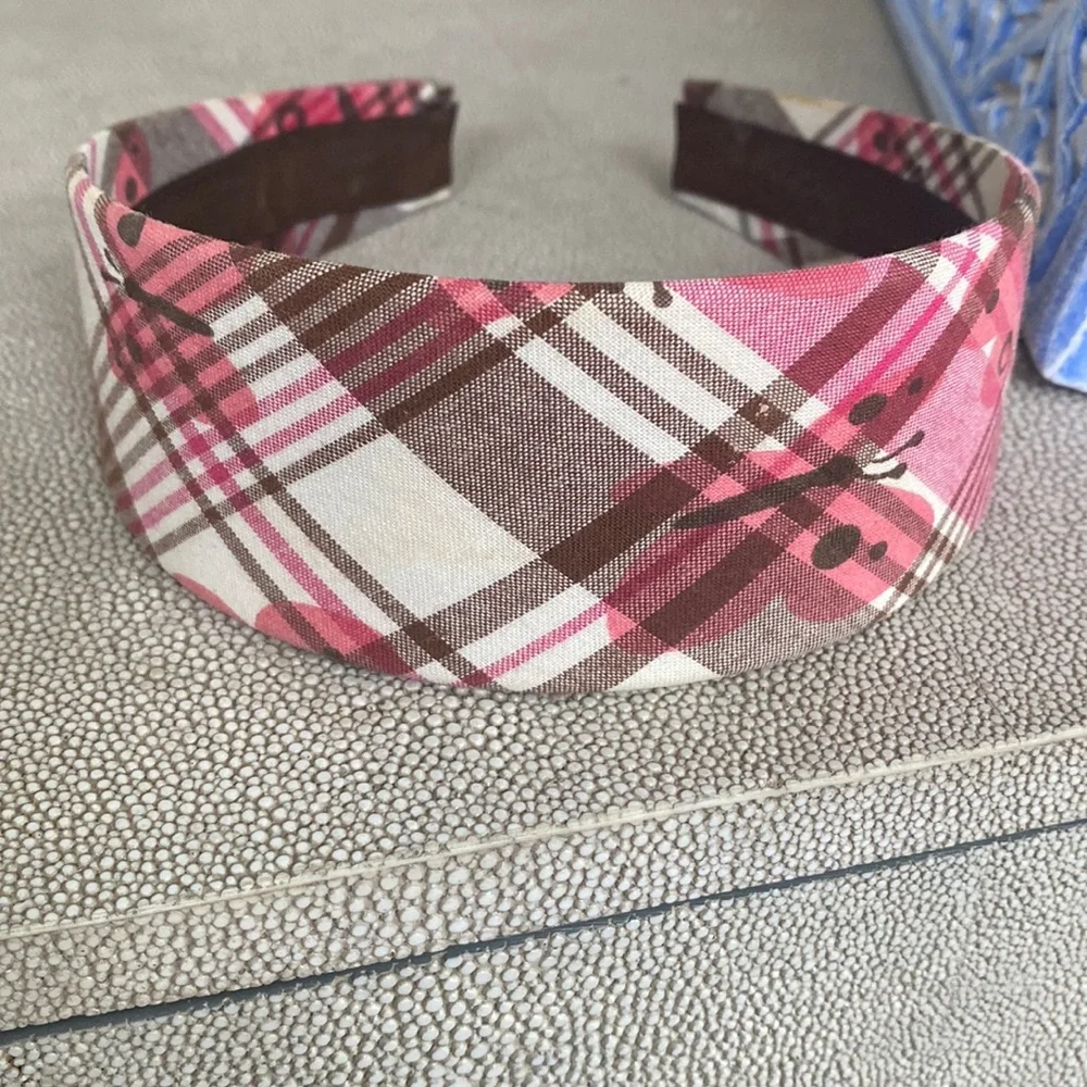 Gymboree Pink and Brown Plaid Headband